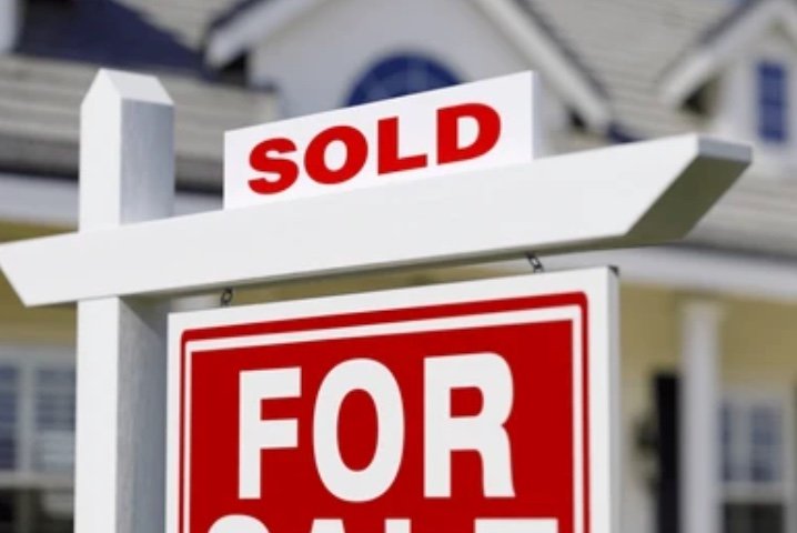 Home sold sign for real estate